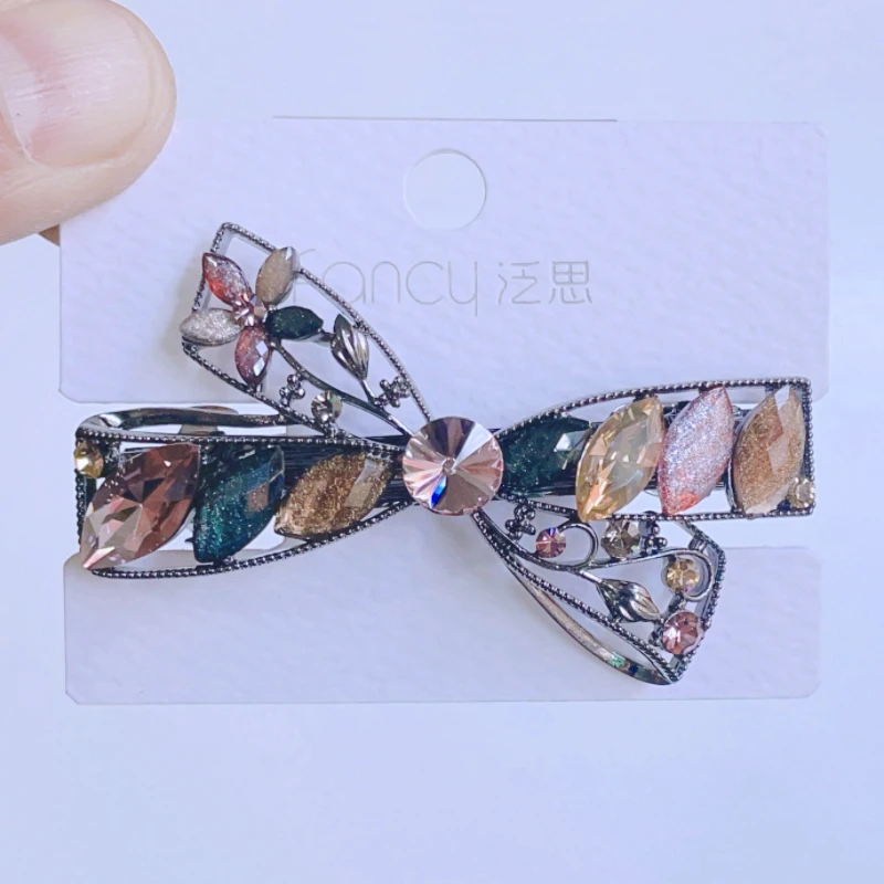 优雅小号弹簧夹横夹高档发卡贵夫人新款发夹后脑勺顶夹妈妈款发夹