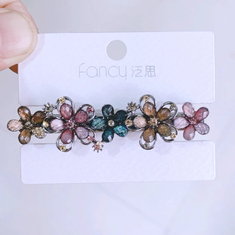 泛思刘海前额侧边夹轻奢发夹女新款高端一字夹子头饰鸭嘴夹发卡子