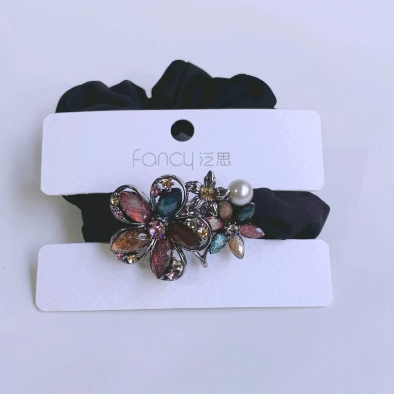 泛思五彩系列发圈女奢华款大肠发圈气质妈妈盘头发饰