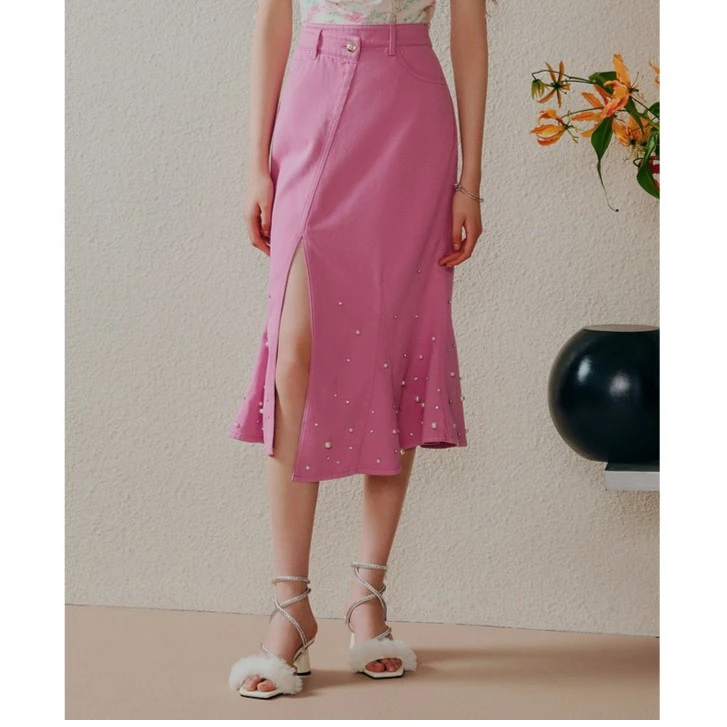 MAXRIENY2023夏季新款鱼尾牛仔半裙