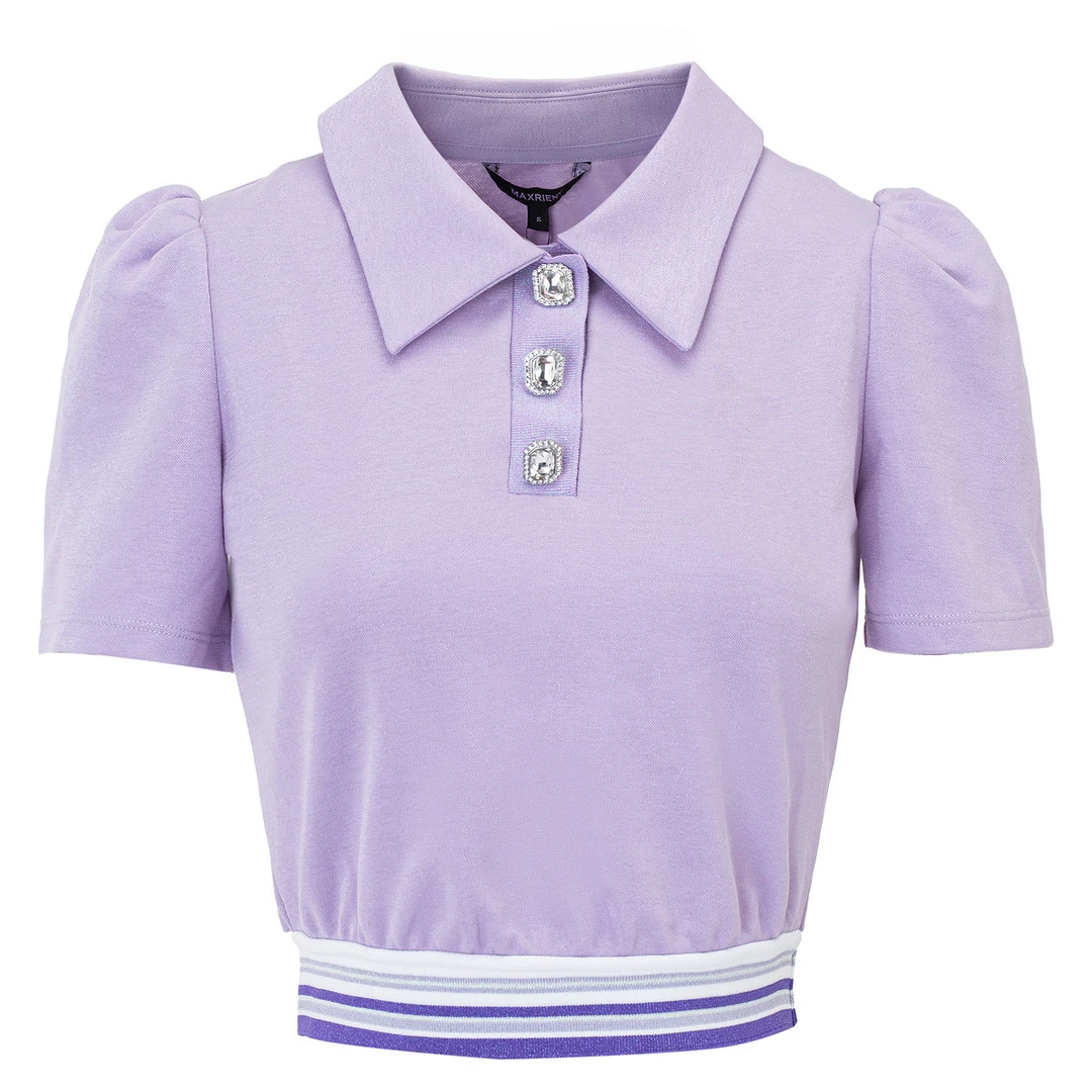 MAXRIENY设计感Polo领衬衫春季上衣女休闲运动女