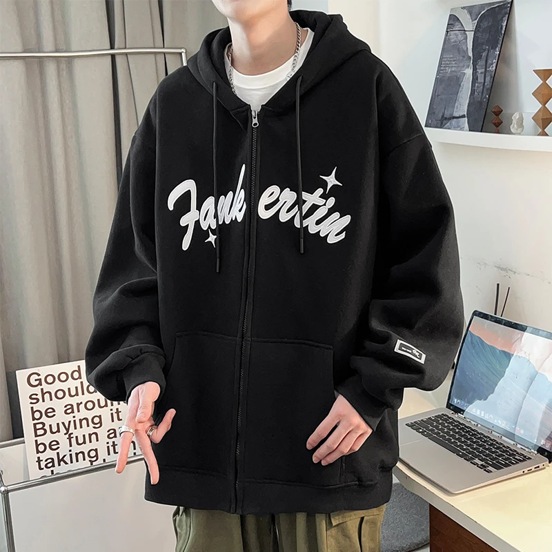 【拍一发二】2024秋冬美式复古重磅宽松潮流休闲百搭卫衣连帽外套