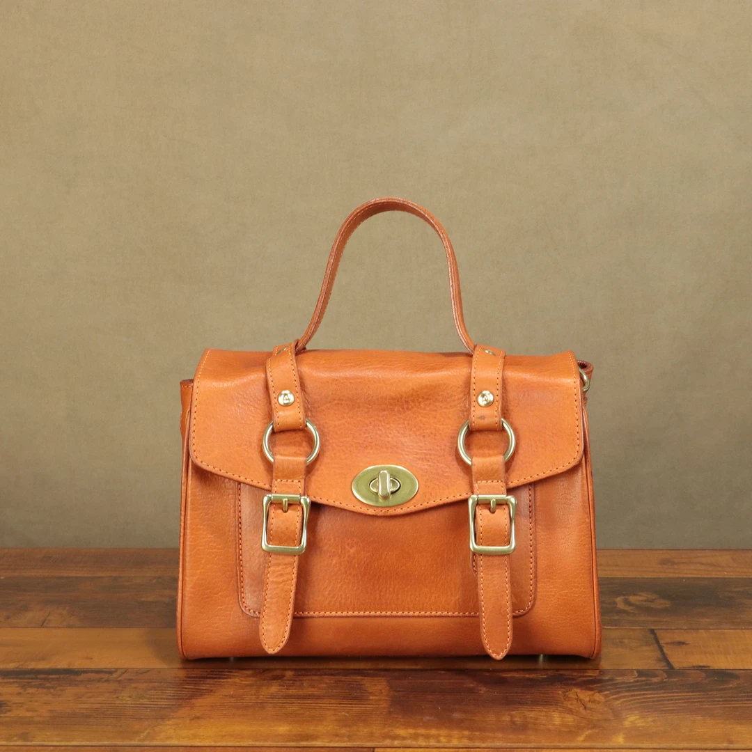 头层植鞣洗水牛皮女士真皮时尚简约单肩斜挎手提高货马宝莉包包