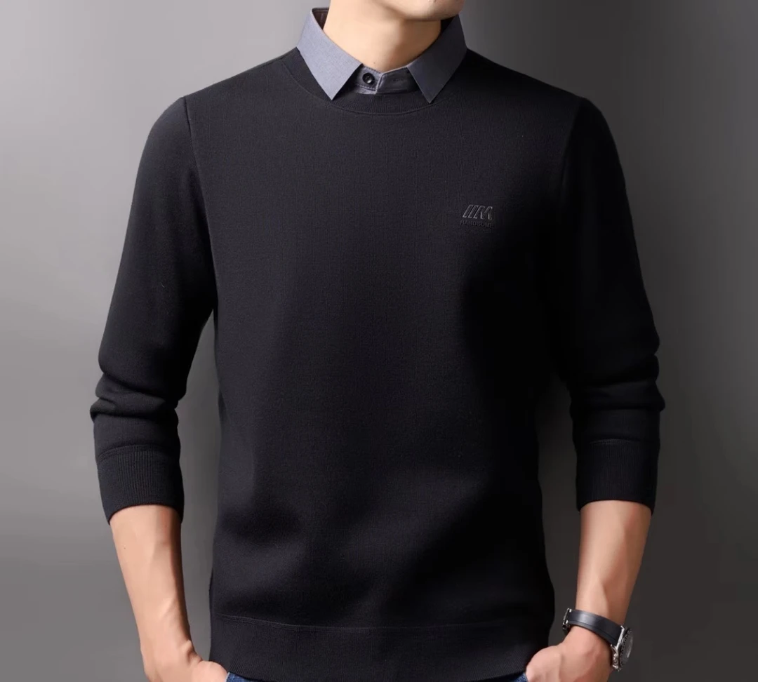 新款加绒假两件保暖