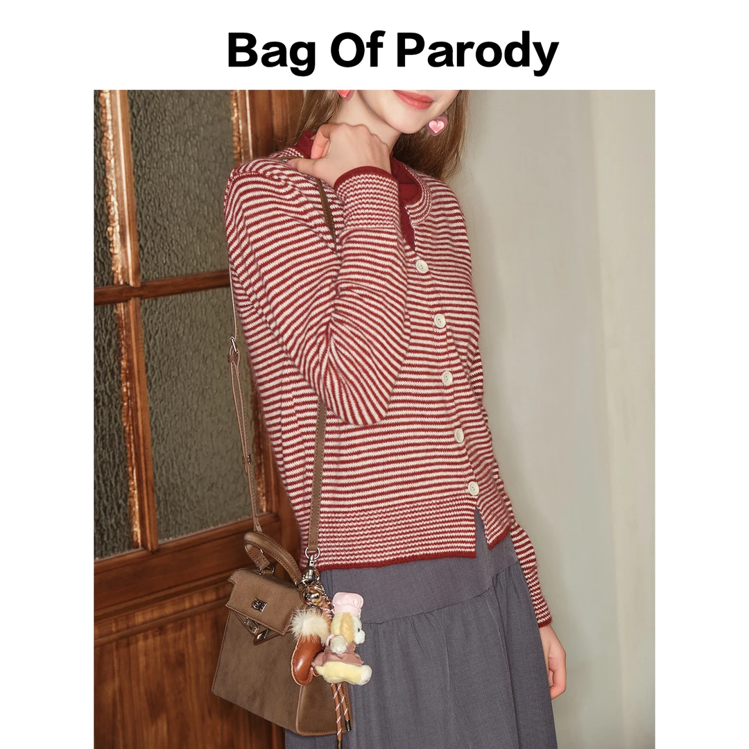 bag of parody包包女2025新款牛皮单肩斜挎手提包