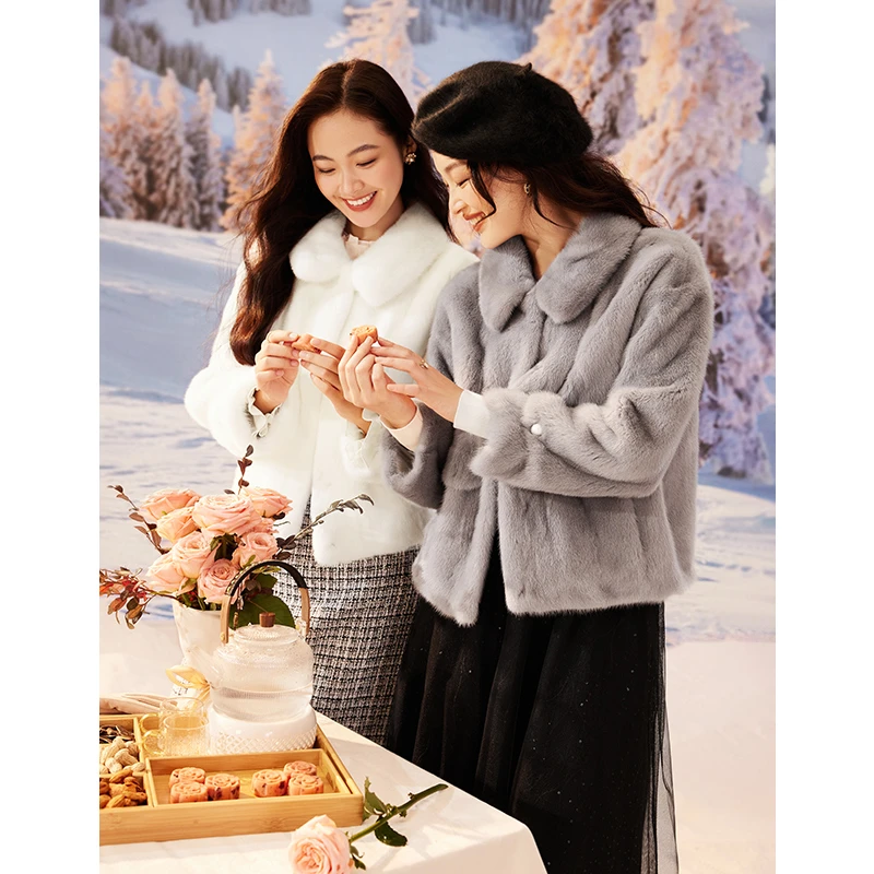 【珂莱蒂尔Koradior】水貂毛皮草外套御寒KS03239/KS03237/KS03238