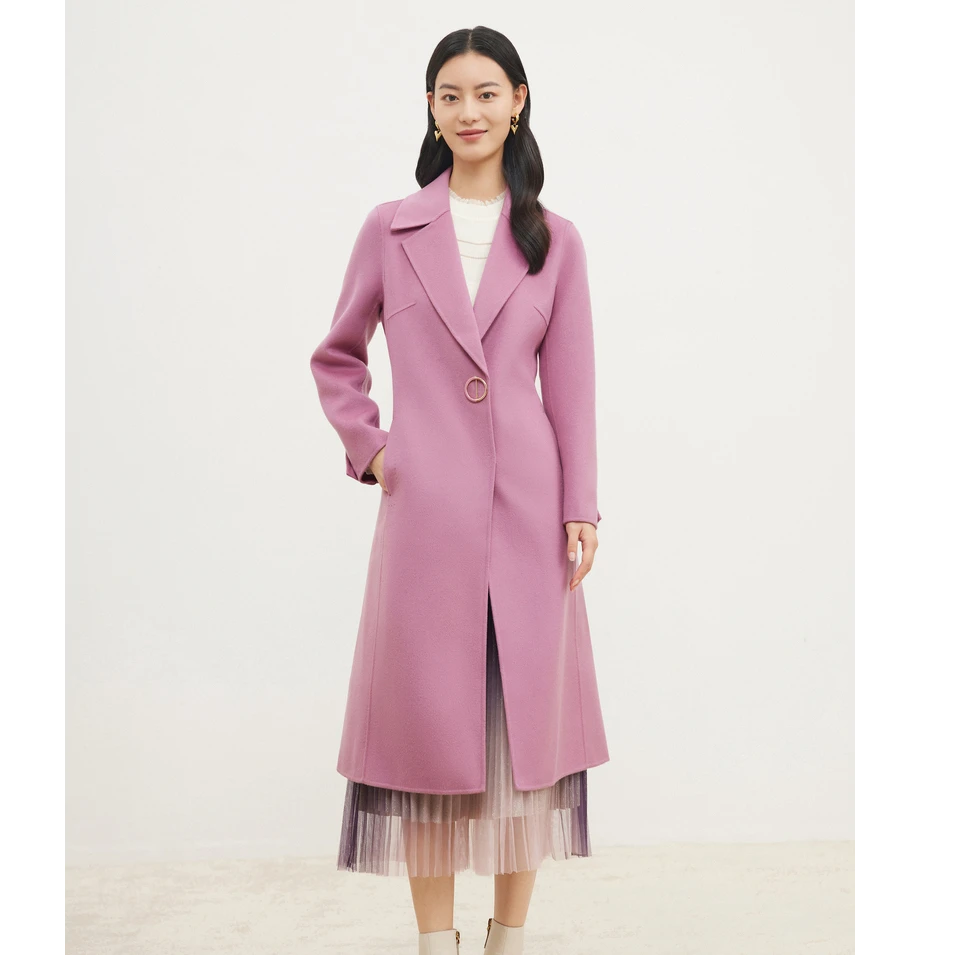 珂莱蒂尔24新款绵羊毛毛呢百搭呢子大衣KL00858T5