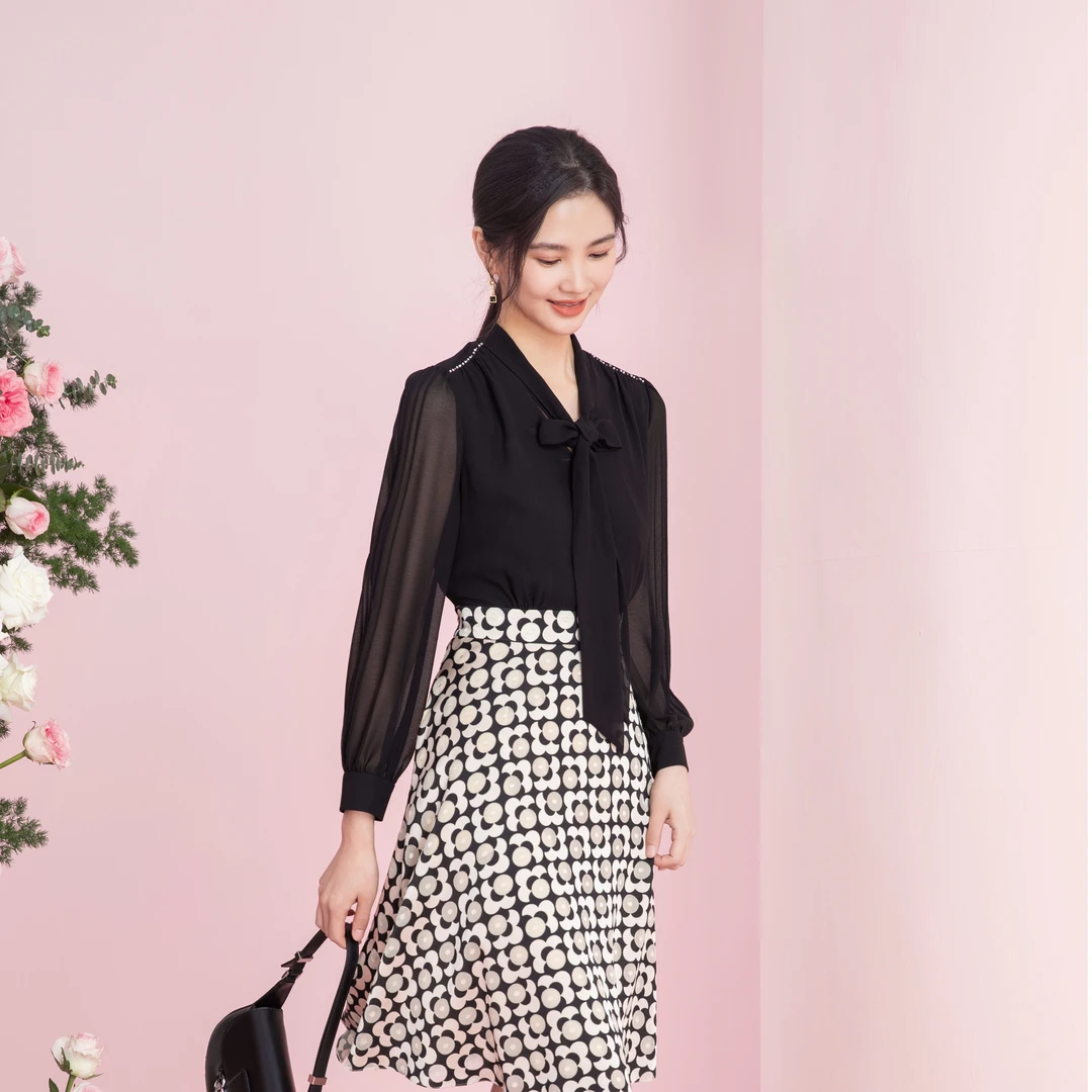 【珂莱蒂尔Koradior】新款设计感气质时尚百搭优雅连衣裙KF08399