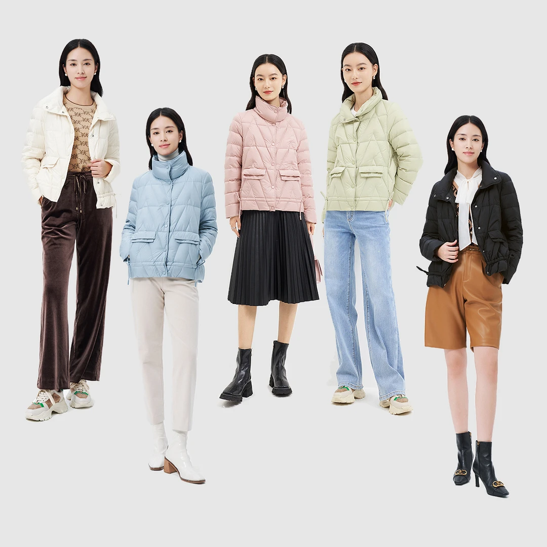 【珂莱蒂尔Koradior】白鹅绒保暖御寒轻羽绒女短款时尚KR00688