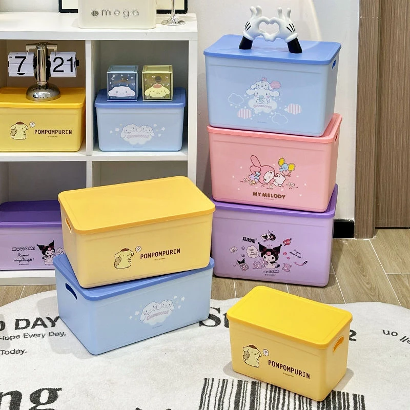 新款家庭装衣柜收纳箱可爱卡通家用防尘学生宿舍内衣分格储物盒