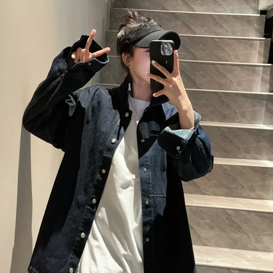 GLMPH-BNFS【迪迪牛仔】简约牛仔长袖外套翻领秋冬复古外套-105