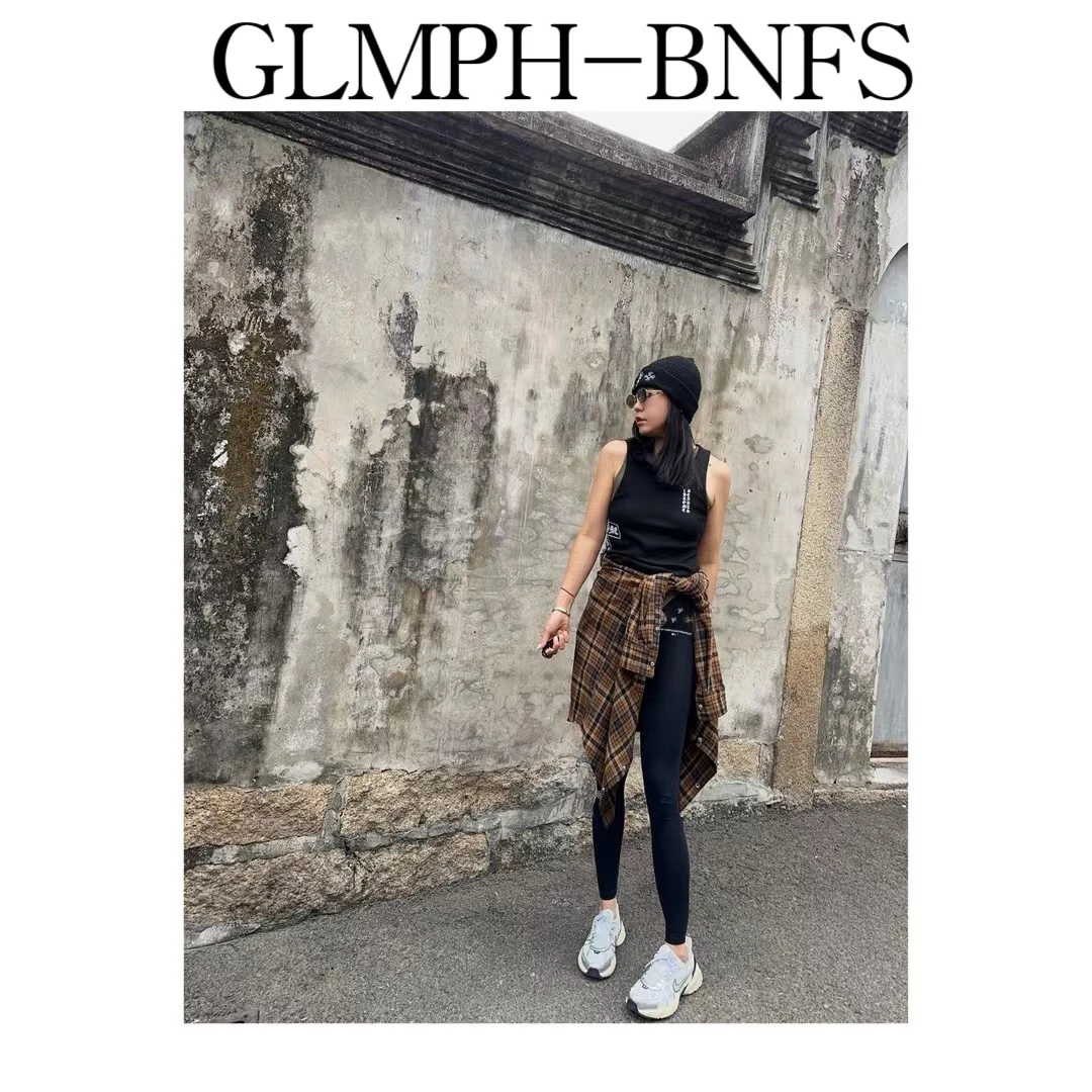 GLMPH-BNFS【字母打底裤】运动瑜伽显瘦弹性提臀紧身印花打底裤-382