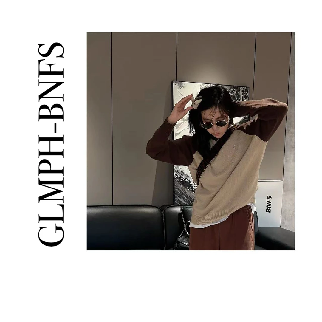 GLMPH-BNFS【条马毛衣】宽松毛衣长袖休闲百搭情侣中性T恤-312