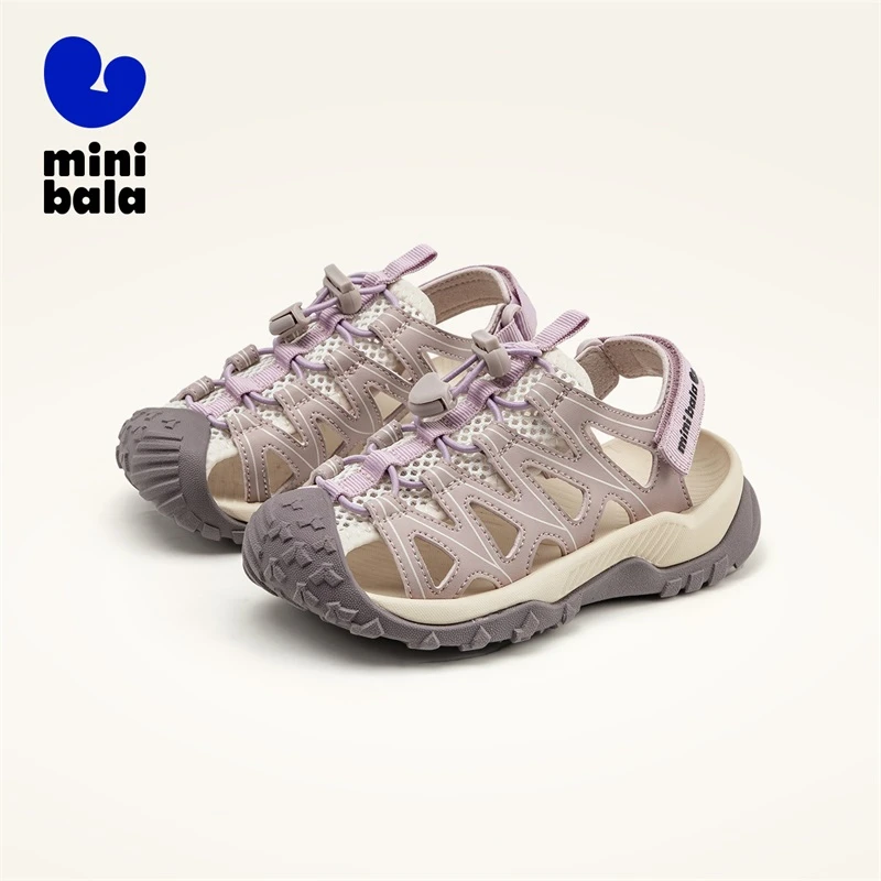 迷你巴拉巴拉2025夏季女童包头凉鞋防滑软底中大童沙滩鞋尤莱特