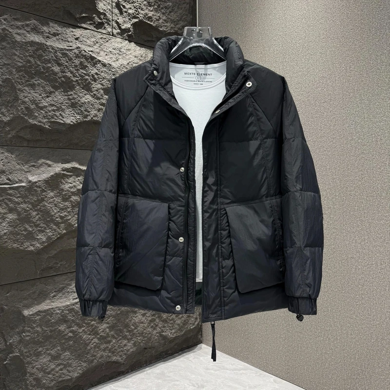 2024新款男士立领羽绒服潮牌高端帅气百搭加厚保暖冬季防风外套男