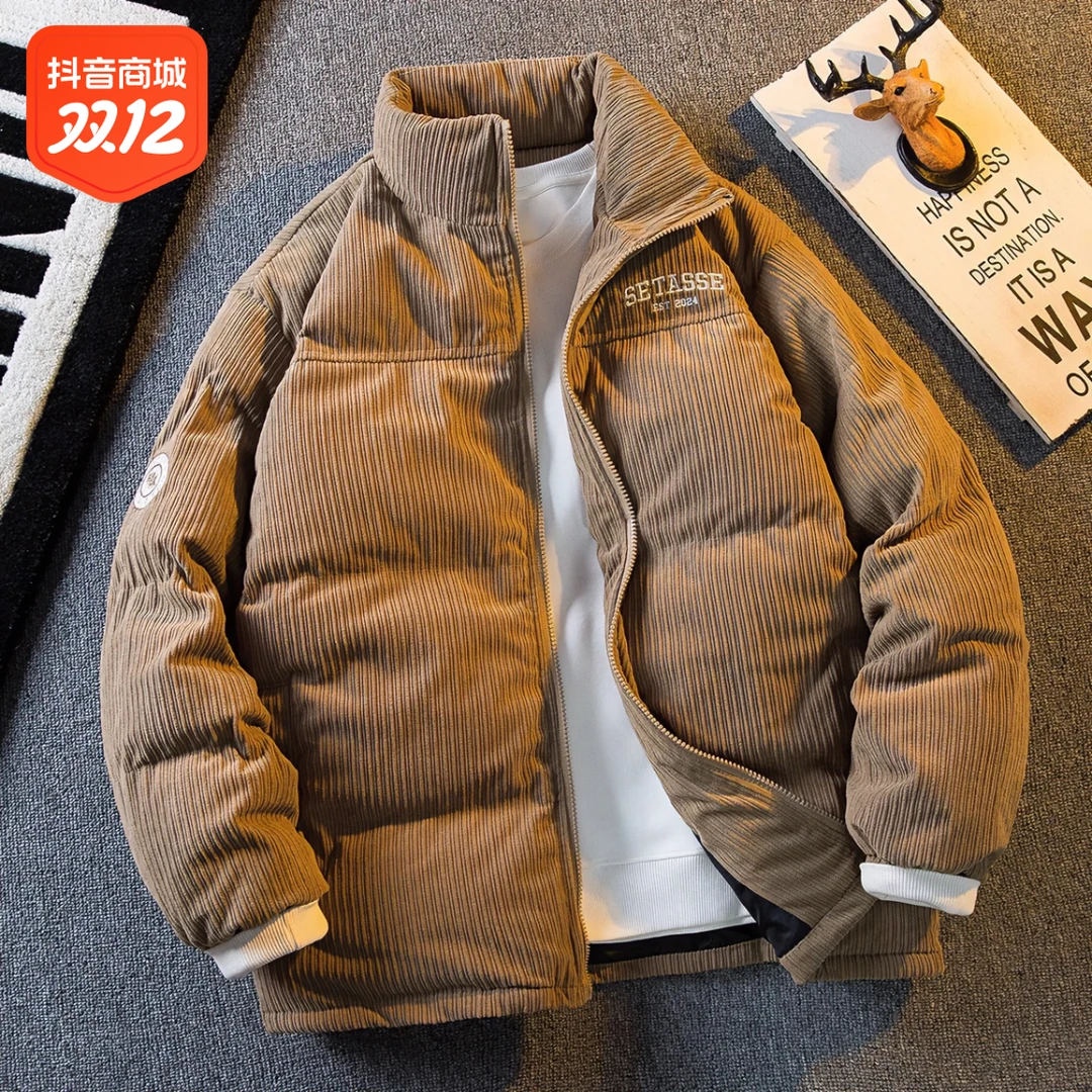 仓石一树美式复古灯芯绒棉服男生外套冬季棉衣新款潮牌保暖面包服