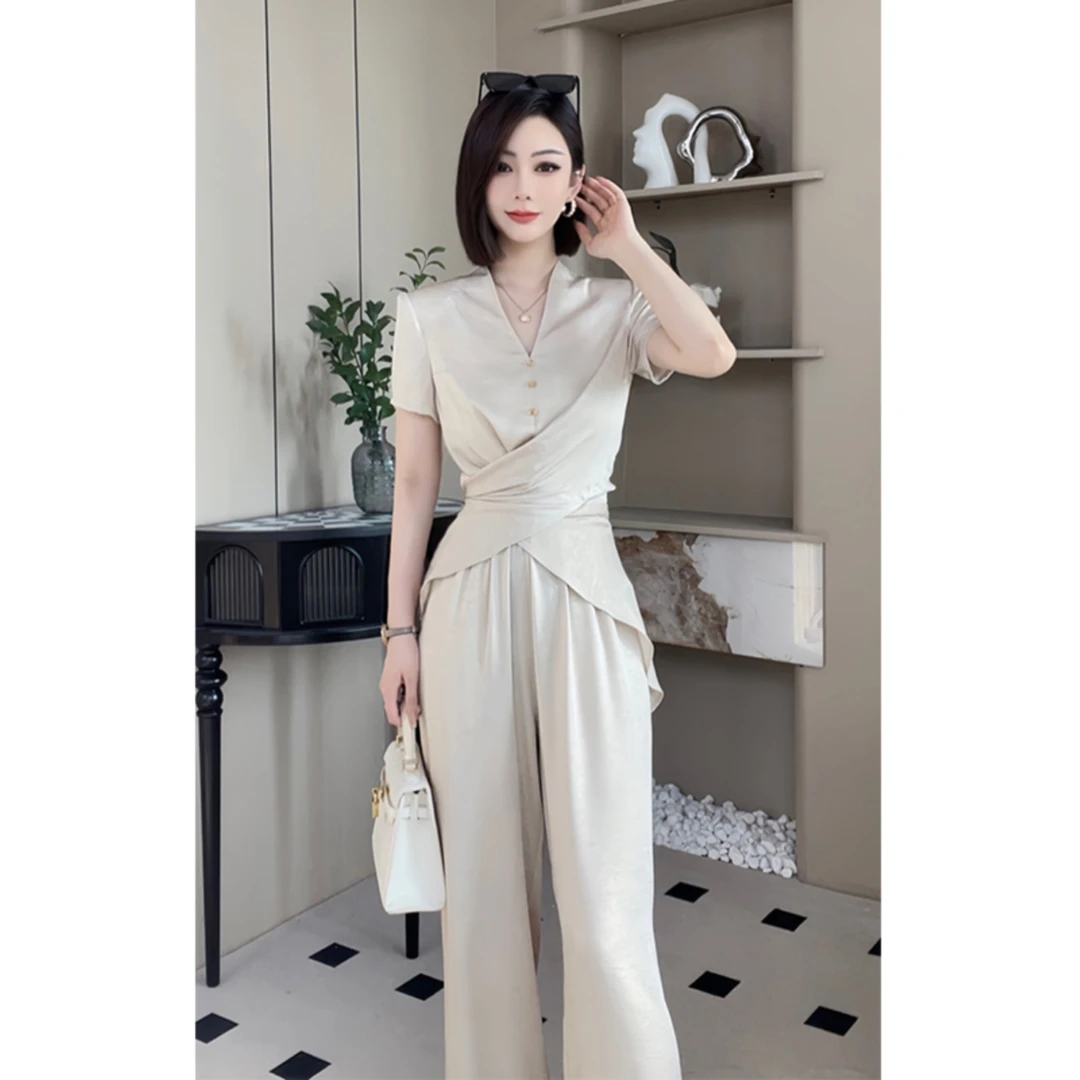 【御姐穿搭】干练气质女装套装夏季冷淡系高级时尚阔腿裤职业两件套