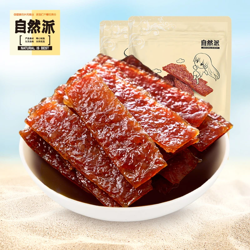 自然派牛肉脯100g即食牛肉条干炭烧蜜汁小包装即食肉质风干牛肉干