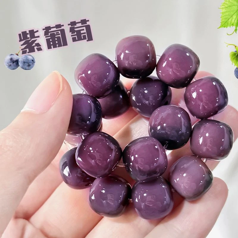 新品紫葡萄白玉菩提根学生盘玩手串男绕指柔菩提子文玩女佛珠手串