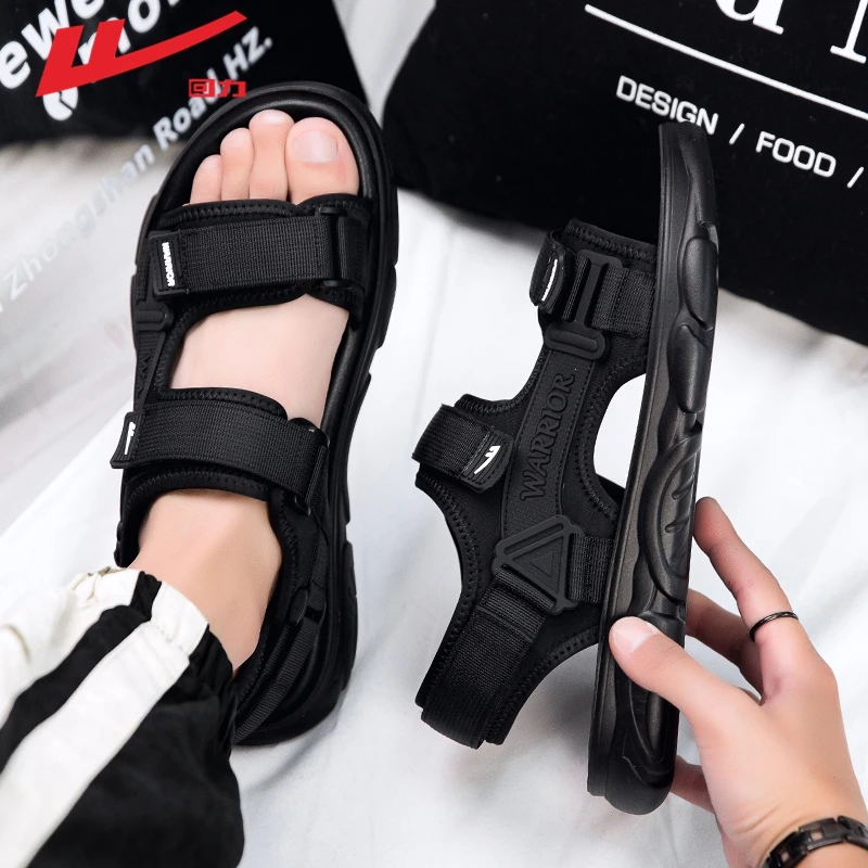 回力男鞋夏季学生户外休闲百搭凉拖鞋男士网红爆款外穿软底沙滩鞋