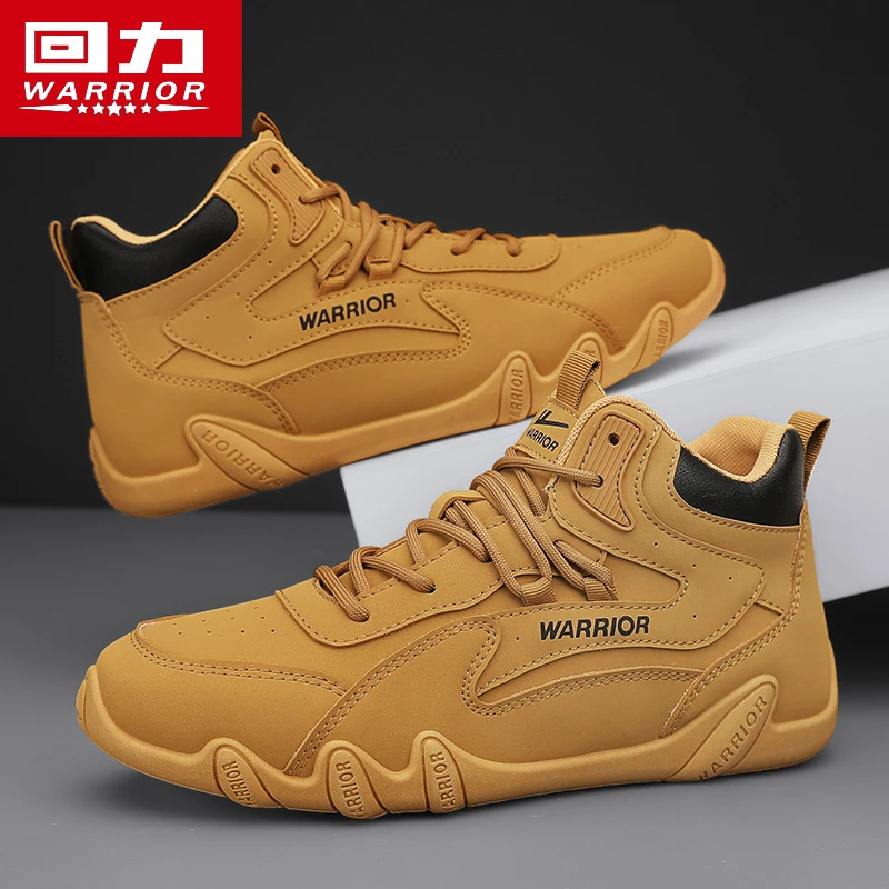 回力男鞋秋冬季新款防滑软底耐磨工装马丁靴男士防水休闲高帮皮靴