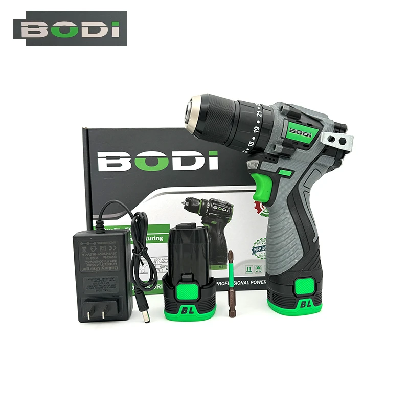 BODI波顿带冲击13夹头纯铜无刷可调速电动工具拆卸钻孔充电手电钻