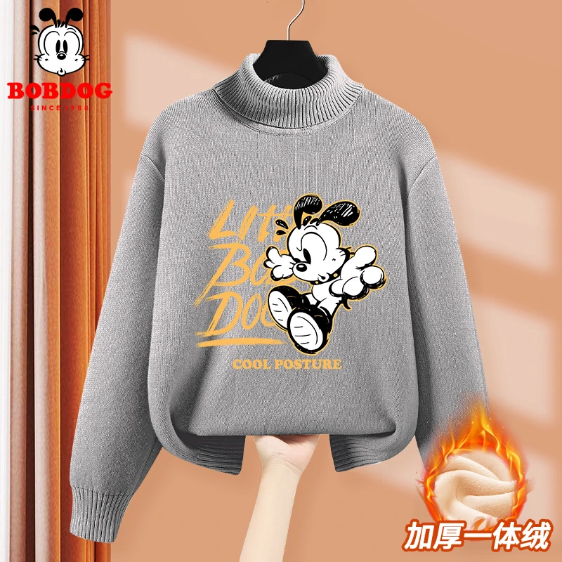 【高领加绒毛衣】巴布豆男童毛衣秋冬加绒加厚针织衫毛衣