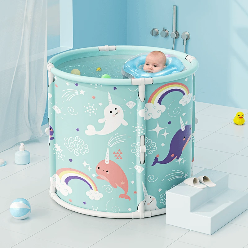 可折叠浴桶宝宝游泳池洗澡桶可坐婴儿游泳桶家用儿童泡澡桶新生儿