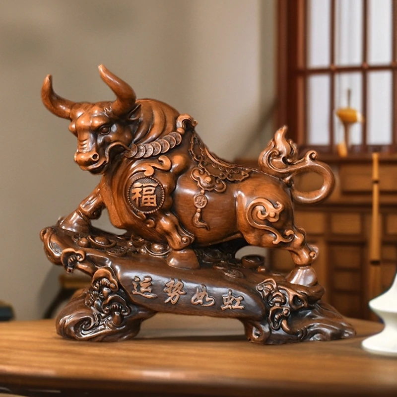牛势冲天开业牛摆件工艺品办公桌书房摆件装饰品开业乔迁商务送礼