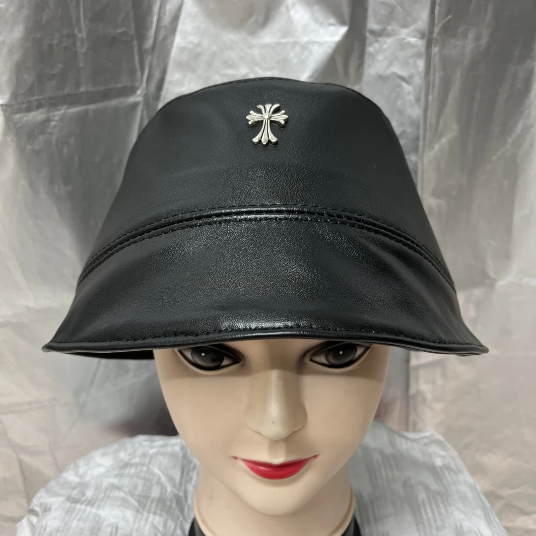 女士时尚百搭复古真皮a级羊皮贝雷八角帽水桶帽