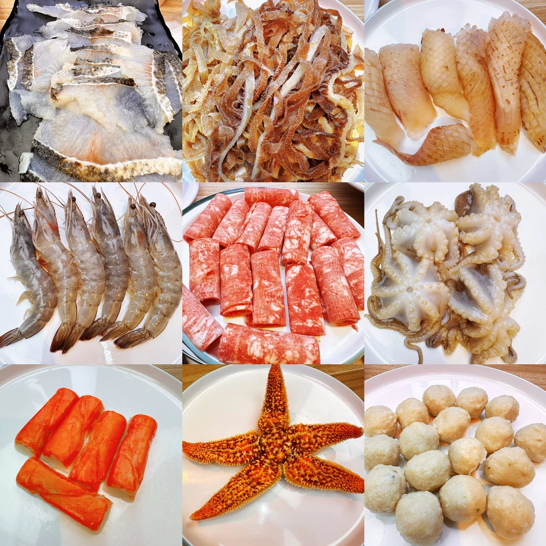 八姐妹爱美食火锅福利套餐肥牛卷毛肚海鲜8种食材送海星和金汤