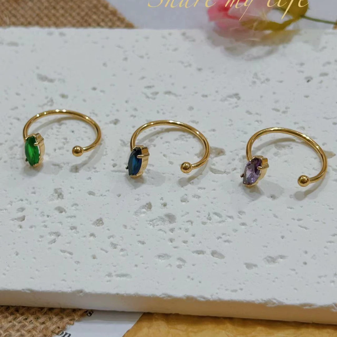 钛钢戒指 【Kiss娜】钛钢1763时尚开口晶晶戒指（90～130斤可戴）