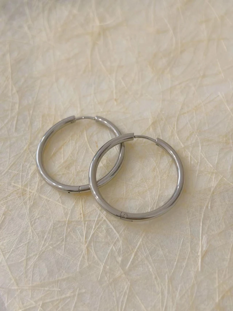 钛钢耳饰 【Kiss娜】钛钢1350(3CM)耳圈