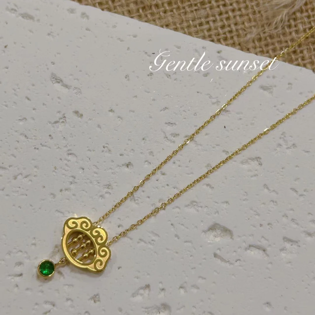 钛钢项链 【Kiss娜】钛钢1809时尚如意算盘项链