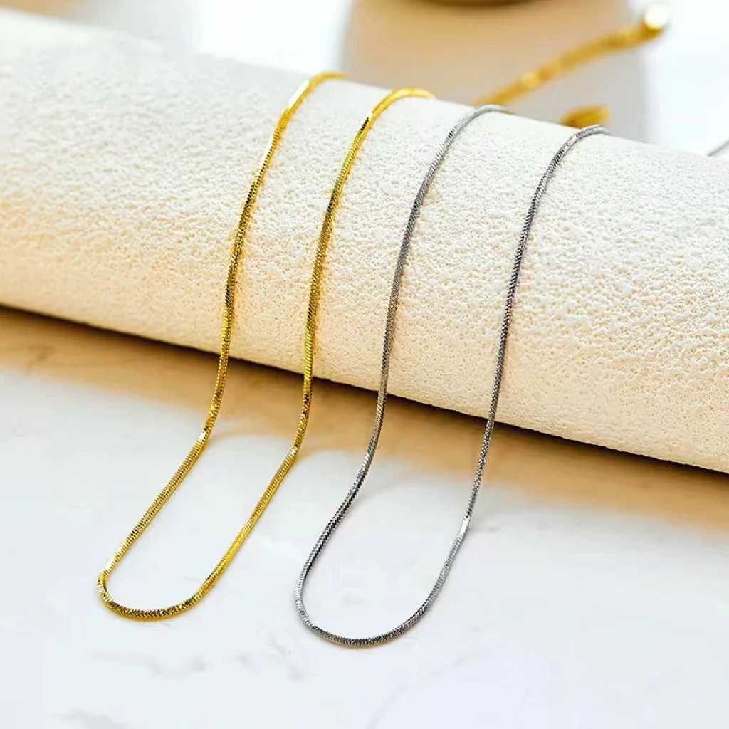 钛钢项链 【Kiss娜】 钛钢1362时尚蛇骨链素链