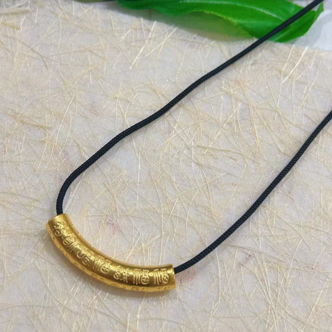 非金属布艺项链 【Kiss娜】钛钢1937时尚黑绳百福微笑项链