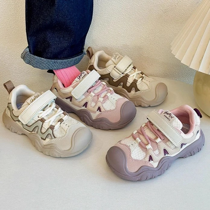 ABC女童运动鞋春秋新款韩版网面透气休闲鞋中大童户外防滑登山鞋