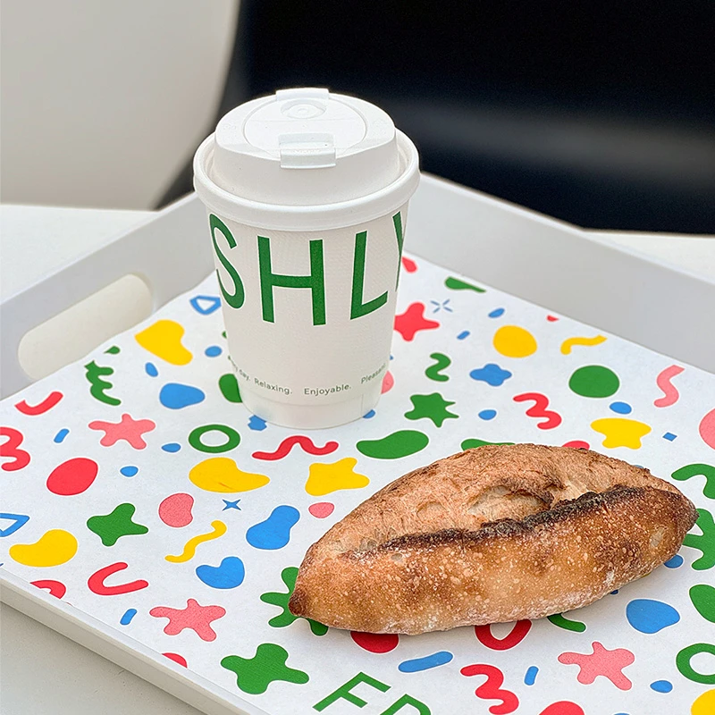 【压纹绿】一次性咖啡杯奶茶纸杯专用外带打包带盖商用热饮定制logo