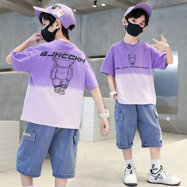 儿童装男童夏装套装2025新款夏季中大童男孩运动薄款夏款酷帅气潮