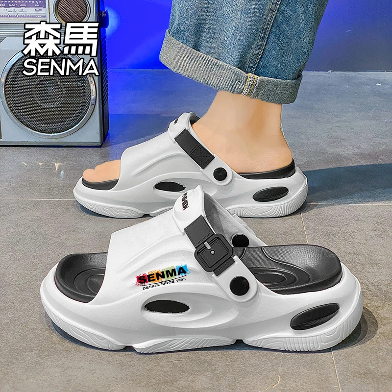 森马洞洞鞋男夏季外穿开车防滑包头拖运动踩屎感沙滩凉鞋2024新款