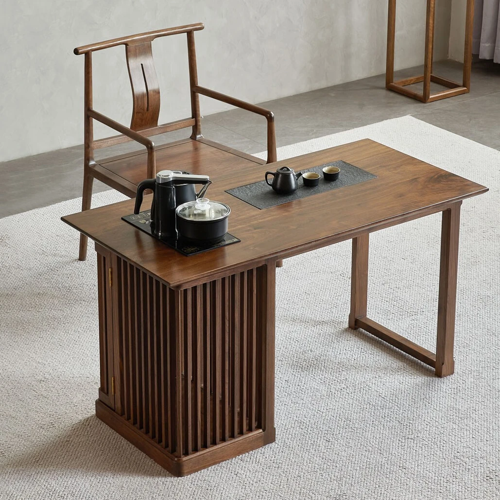 苏作集北美黑胡桃木湿泡茶桌茶台家用茶艺湿泡茶桌