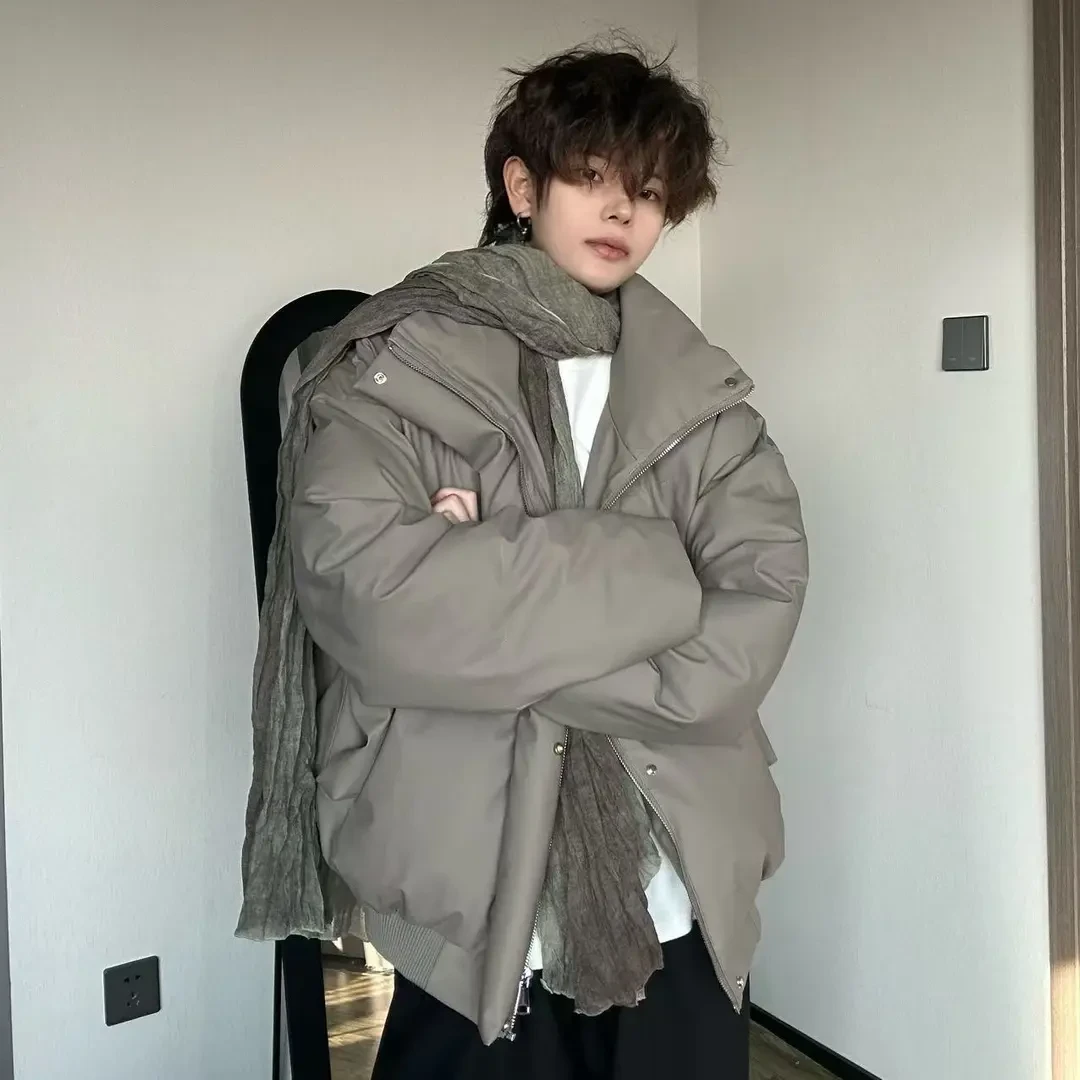 短宽boxy棉服男冬季加厚保暖cleanfit潮牌短款外套美式痞帅面包服