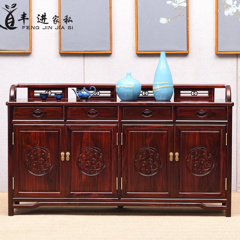 红木餐边柜中式家具黑酸枝储物柜阔叶黄檀碗柜收纳柜酒柜新款高端