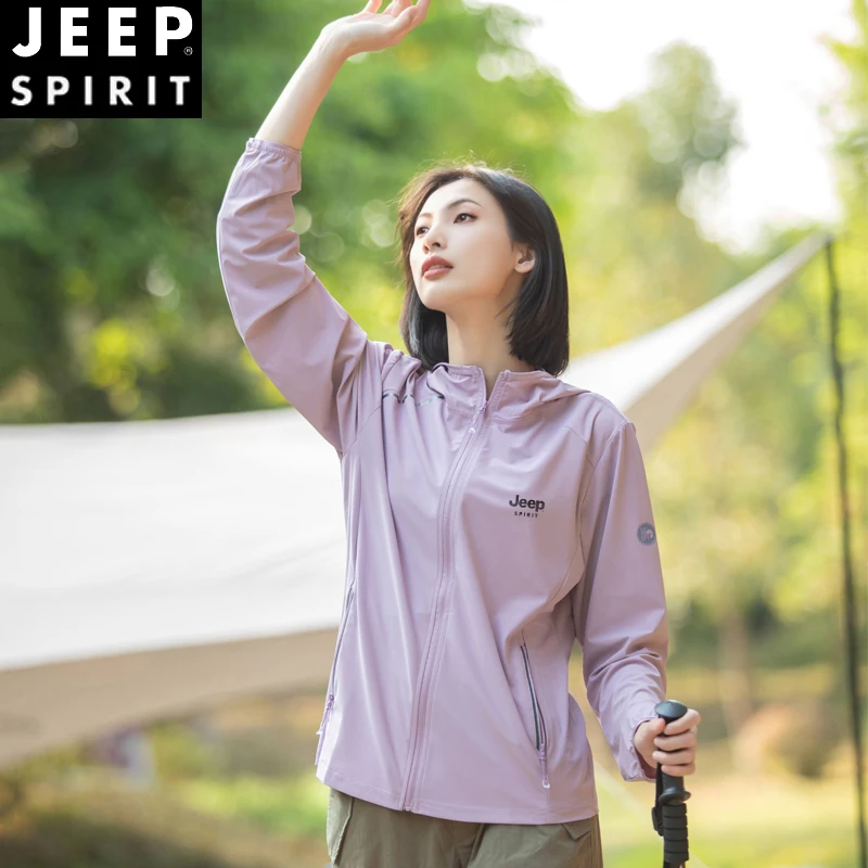 JEEPspirit防晒衣女夏季新款防紫外线冰丝运动防晒外套男女士