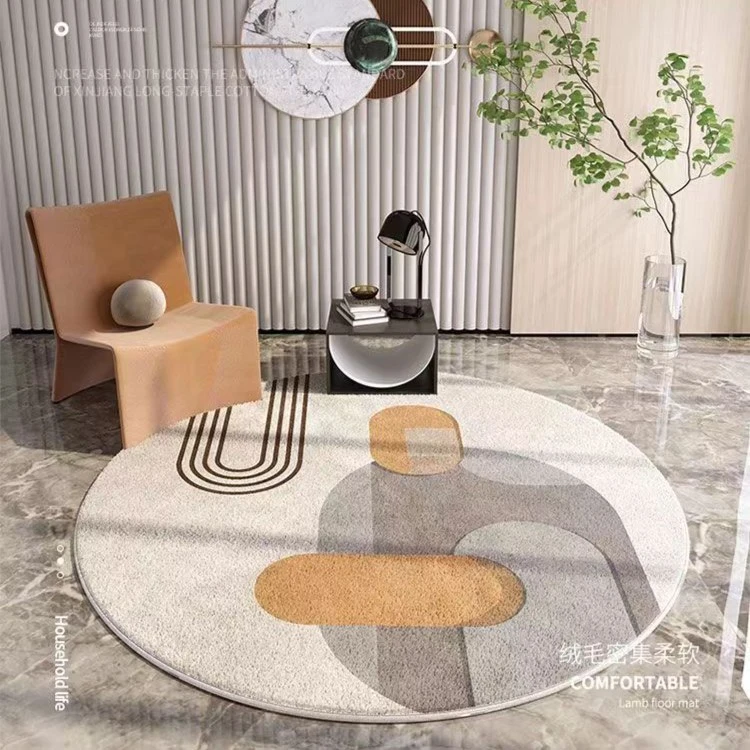 客厅圆形地毯摇摇椅躺椅脚垫卧室电脑椅子学习转椅地垫防滑茶几毯
