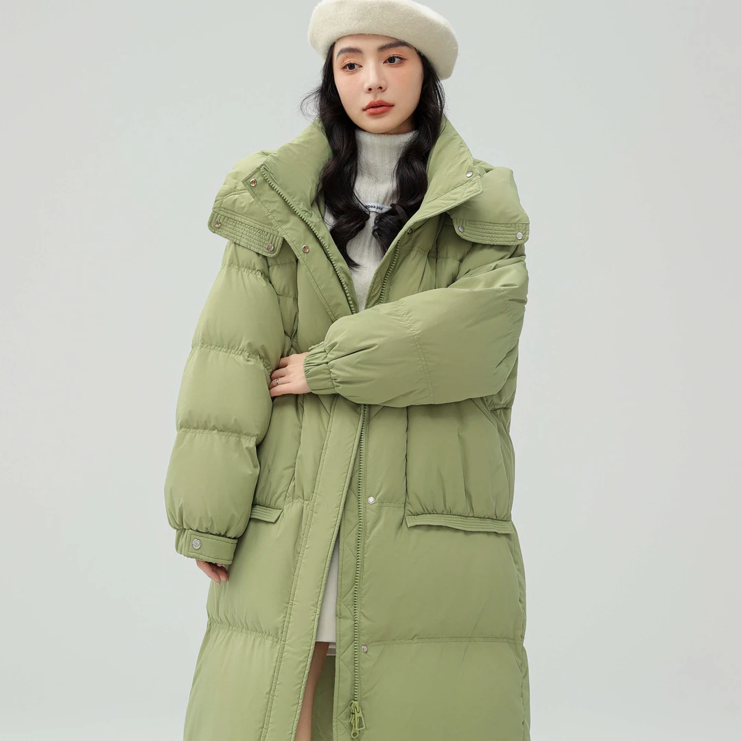 YAYA/鸭鸭YAYA鸭鸭时尚长款冬季羽绒服加厚里连帽休闲A55
