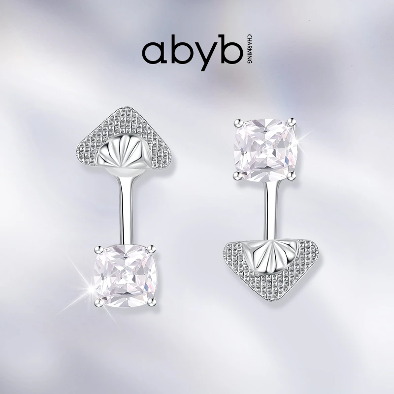 ABYBCHARMING 方糖胶囊小众耳环简约镶嵌百搭女款高级感耳钉