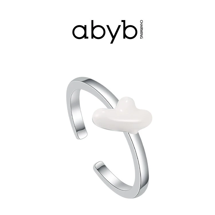 ABYBCHARMING 铜合金戒指 简约高级时尚初雪戒指轻奢小众饰品银戒