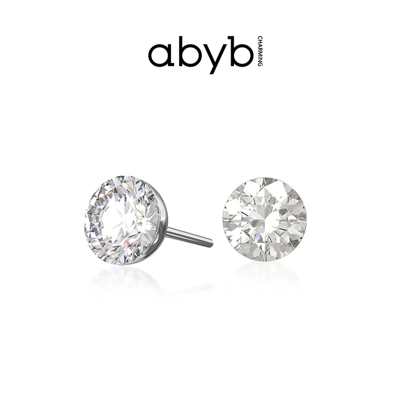 ABYBCHARMING 铜合金仿水晶耳饰 星月耳钉耳夹时尚个性百搭