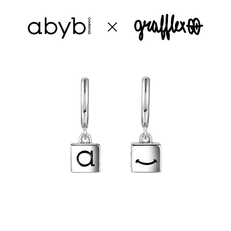 ABYBCHARMING 铜合金耳饰 魔方耳环轻奢时尚简约个性小众气质素款